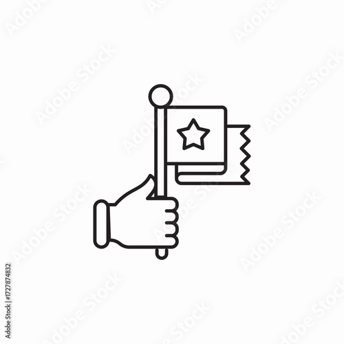 flag rise icon sign vector
