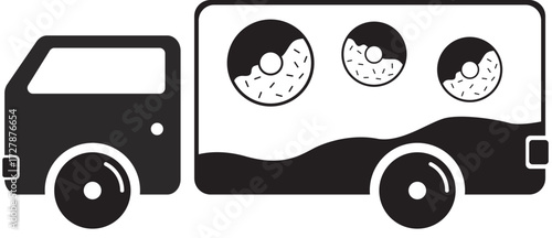Illustration of a mobile donut shop delivery truck