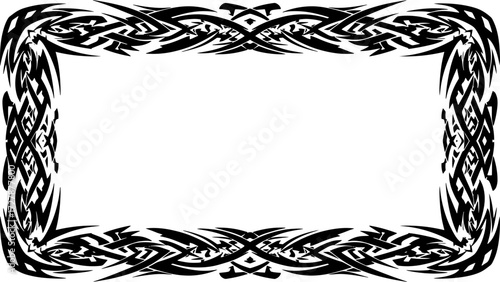 Intricate black tribal border design adds bold, modern flair to any creative project silhouette and cutout removed background