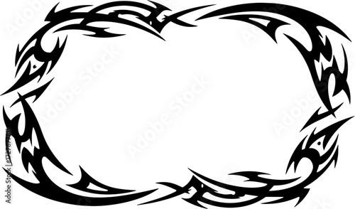 Bold tribal border design adds fierce edgy style to any creative project or background element silhouette and cutout removed background