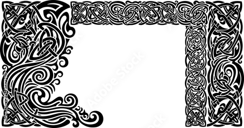 Intricate Celtic knotwork border design creates elegant, timeless decorative framing for projects silhouette and cutout removed background