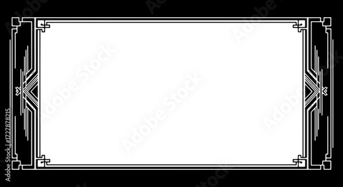 Elegant art deco border design for stylish invitations, certificates, and graphic projects silhouette and cutout removed background