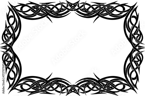 Elegant tribal border design adds a touch of fierce sophistication to any project silhouette and cutout removed background