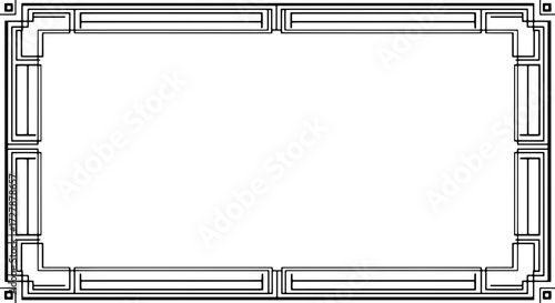 Elegant Art Deco Frame for Invitations, Announcements, or Decorative Design Elements silhouette and cutout removed background