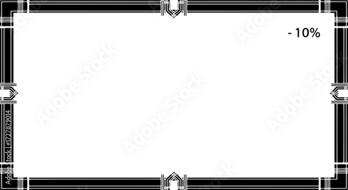 Elegant Art Deco border with modern flair and a subtle 10% discount marker silhouette and cutout removed background