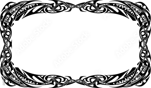 Stunning black tribal border design for elegant invitations, certificates, and creative projects silhouette and cutout removed background