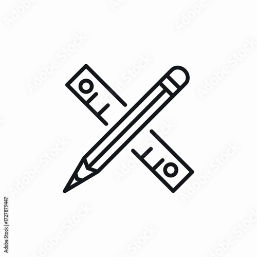 ruler pencil icon sign vector