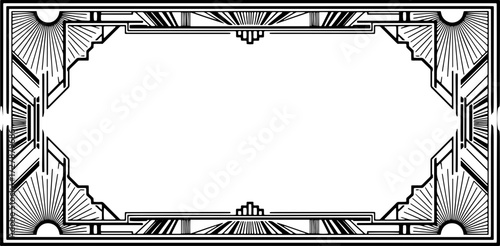 Elegant Art Deco frame for premium events and stylish invitations, perfect for vintage themes and sophisticated designs silhouette and cutout removed background