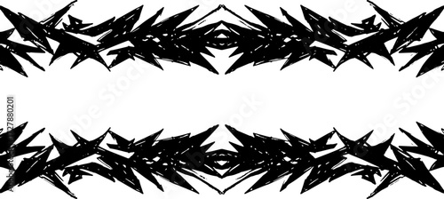 Sharp black abstract pattern with bold dynamic shapes perfect for edgy designs or backgrounds with modern flair silhouette and cutout removed background
