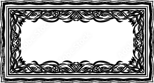 Elegant celtic knot border design for certificates awards invitations and elegant framing needs silhouette and cutout removed background