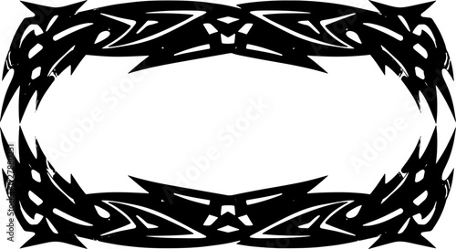 Dynamic tribal border design enhances projects with bold, edgy, and modern flair silhouette and cutout removed background