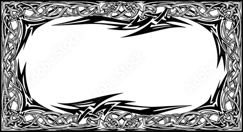 Elegant Celtic knot border design adds timeless sophistication to invitations, certificates, and official documents silhouette and cutout removed background