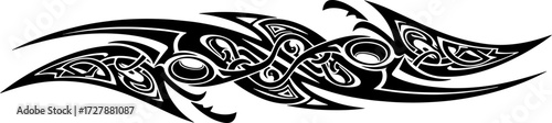 Dynamic tribal tattoo design evokes strength and bold artistic expression for body art enthusiasts silhouette and cutout removed background