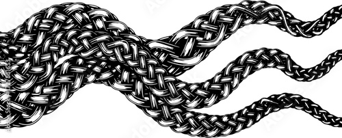 Intricate Celtic knotwork design in flowing teal and blue strands, symbolizing connection and tradition silhouette and cutout removed background