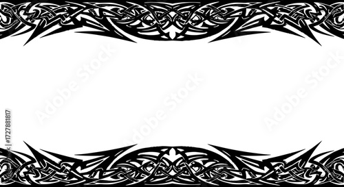 Bold tribal border design adds dynamic flair to any project, creating a powerful visual statement. silhouette and cutout removed background