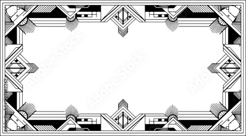 Elegant Art Deco border design adds vintage flair to invitations, invitations, and graphic projects silhouette and cutout removed background