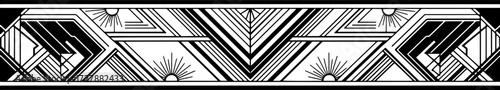 Elegant Art Deco sunburst geometric pattern border design for sophisticated branding and luxury decor silhouette and cutout removed background