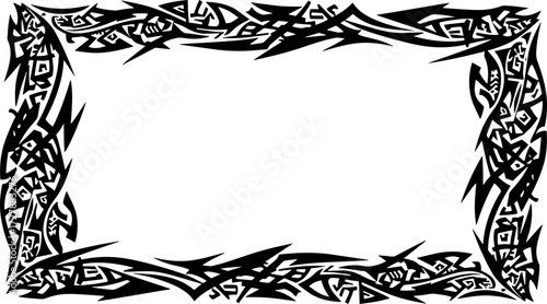 Dynamic tribal border design adds edgy flair to creative projects and modern applications silhouette and cutout removed background