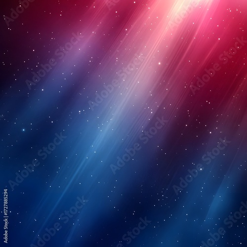 Abstract Cosmic Nebula Background Red Blue Starry Night Sky
