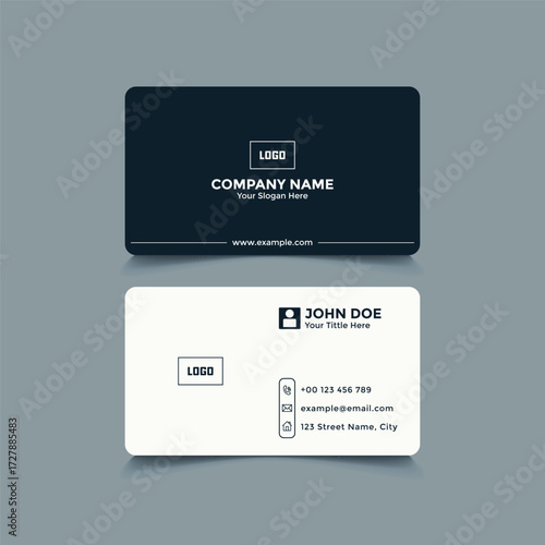 Minimalist Black and White Business Card Design Template