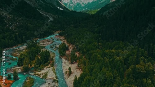 Majestic River Valley in Northern Pakistan – Scenic Nature Landscape