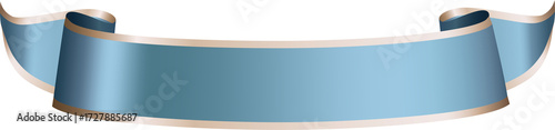 Blue Ribbon Banner PNG Isolated for Label and Badge 