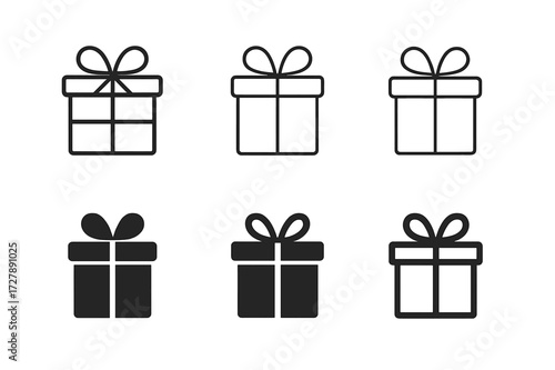 Harmonious Logo Designs. Product packaging. Set Logo of product packaging: Package with ribbon. harmonious logo variations of the same emblematic concept