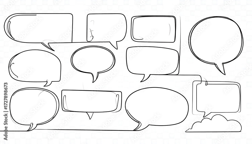 Obraz premium Collection of hand-drawn speech bubbles
