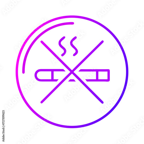 No smoking prohibition sign with vibrant color, which means No smoking allowed