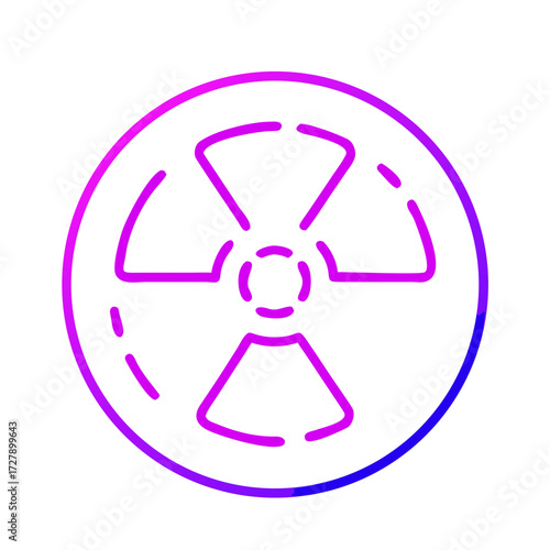 A radiating sign indicating radiation symbol