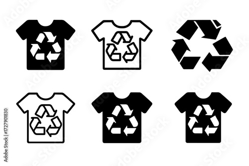 Ethical Fashion Logos. Ethical fashion brands and production. Set Logo of ethical fashion brands and production: Recycled materials icon. harmonious logo