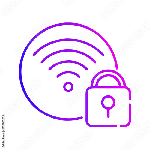 Secure Wi-Fi network symbol for network connection and data protection. Representing safe, encrypted, and protected internet access