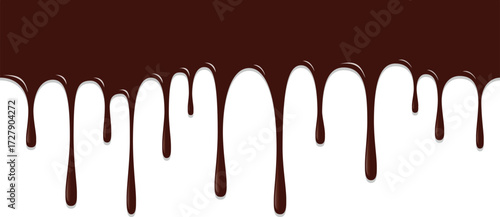 Chocolate dripping, Chocolate background vector illustration