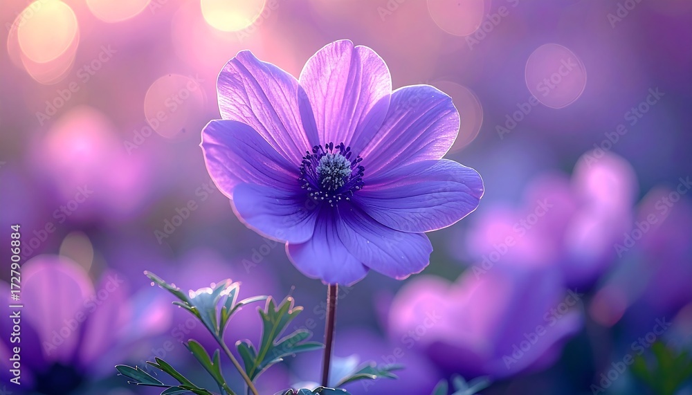 Fototapeta premium Close-up of a vibrant purple flower (4)