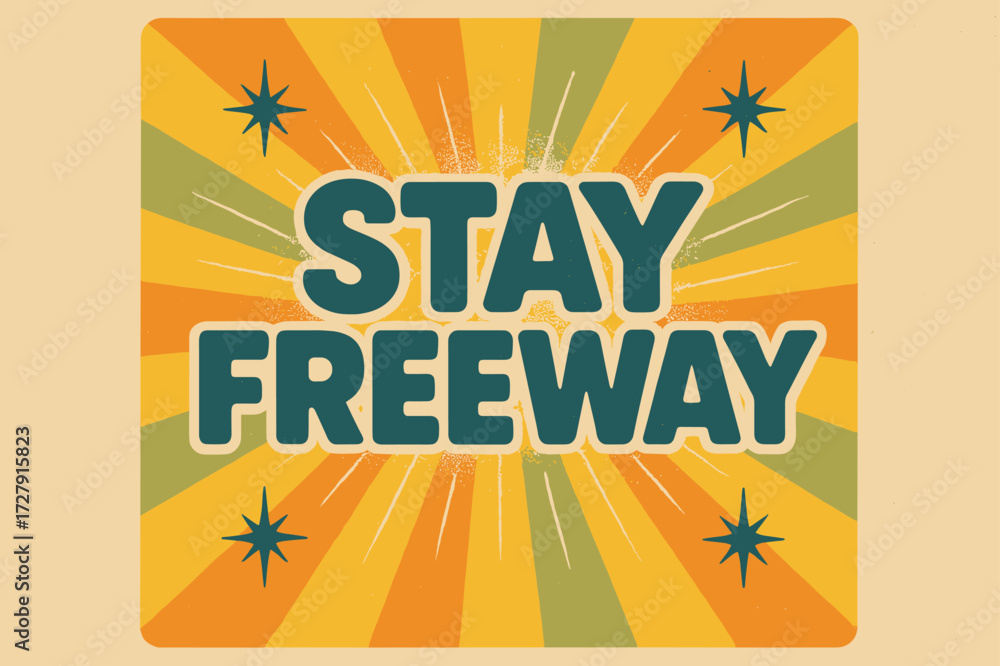 Obraz premium Retro Freeway Poster. Retro Poster: 