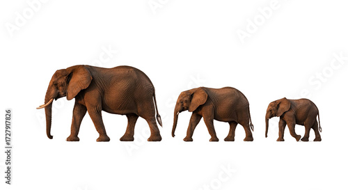 Three elephants walk in a line across a dry grassy plain.