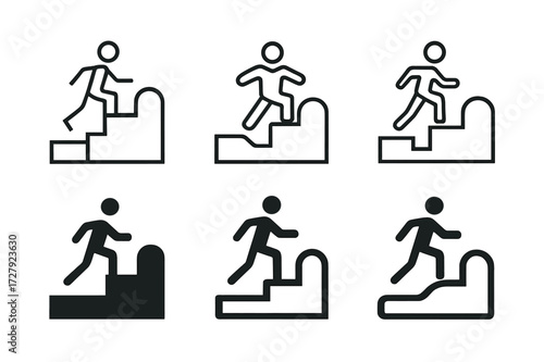 Obstacle Path Logos. Documenting everyday struggles and challenges. Set Logo of documenting everyday struggles and challenges: Obstacle path icon. harmonious