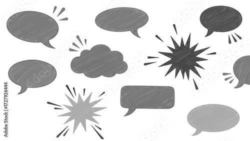 Dynamic conversation bubbles and explosive comic style elements create a vibrant, engaging visual for communication and ideas