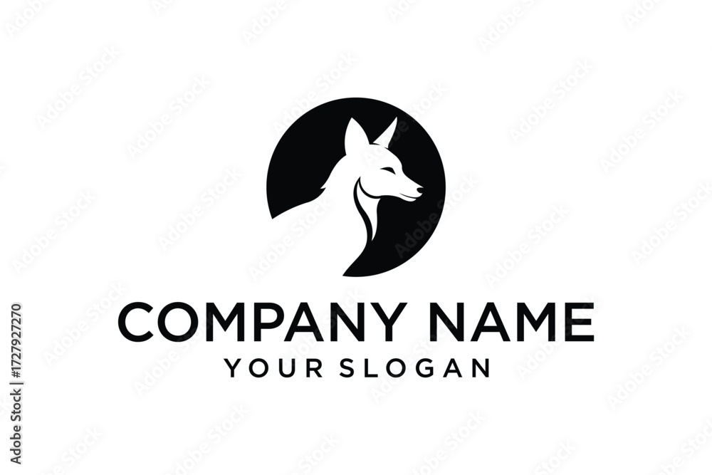 Obraz premium Fox head silhouette logo design element