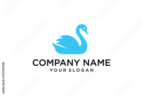 blue swan logo design element
