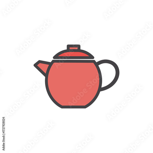 Illustration of a teapot on a white background, graphic design