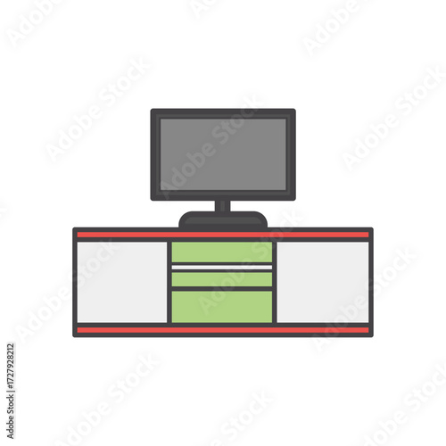 Modern Media Console Entertainment Center with Storage and Display Shelves