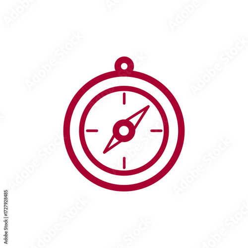 Navigation Icon Exploring Direction and Guidance with a Compass on a White Background