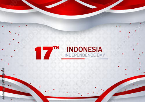 Realistic background for indonesia independence day celebration