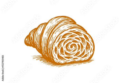 Croissant hand drawn sketch vector illustration