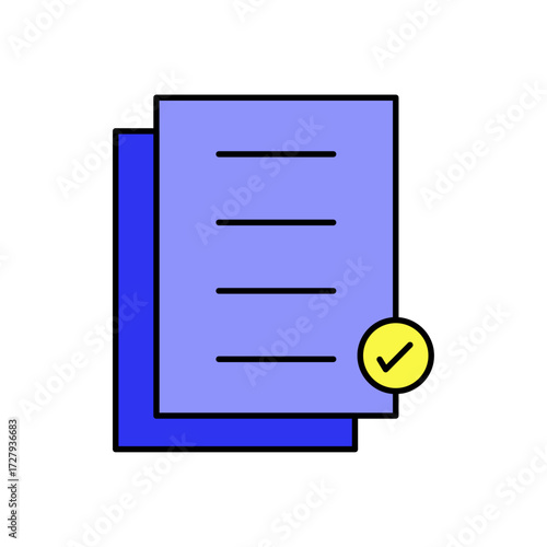 Document with a checkmark indicating successful completion or approval of tasks