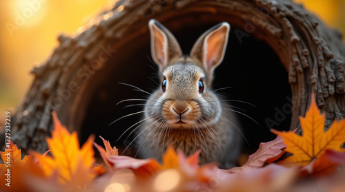 A rabbit with distinctive long whiskers