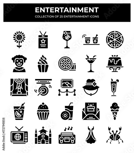 Restaurant Bar Solid Glyph Icon Web Stock Vector
