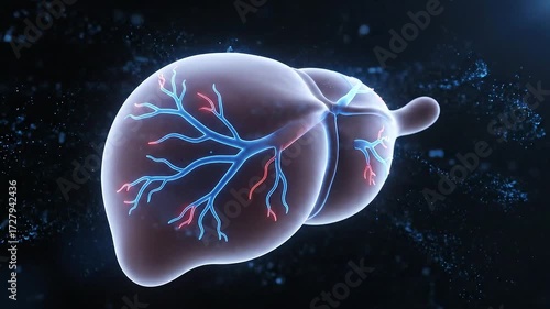 Liver Anatomy and Function: A Detailed Medical Visualization.
