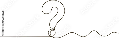 Minimalist question mark symbol continuous line drawing punctuation inquiry